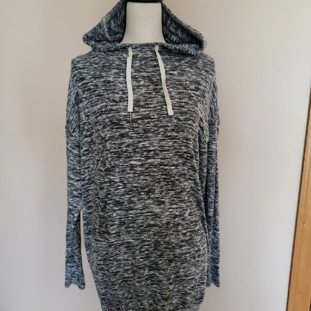 Express Gray Space Dye Hooded Sweater Dress Athleisure Women's XS
